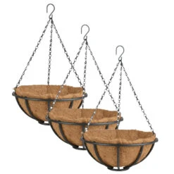 Esschert Design Hanging Basket - Metaal - Zwart - Met Inlegvel - 30 Cm -Exporteren Tuin & Thuis Decor Winkel b6d96b91a3e74e93bebe01650129c0e8
