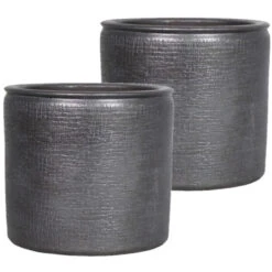 Floran Plantenpot - Industrieel Zwart - Keramiek - 24 X 22 Cm -Exporteren Tuin & Thuis Decor Winkel be26f82d8ea04e23b8c72247d57f439e