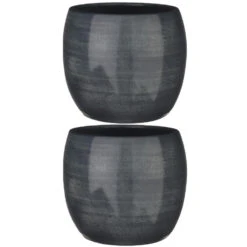 Mica Decorations Bloempot - Donkerblauw - Keramiek - 24 X 22 Cm -Exporteren Tuin & Thuis Decor Winkel cefd15365b104076b1d4c3422fd6ac62