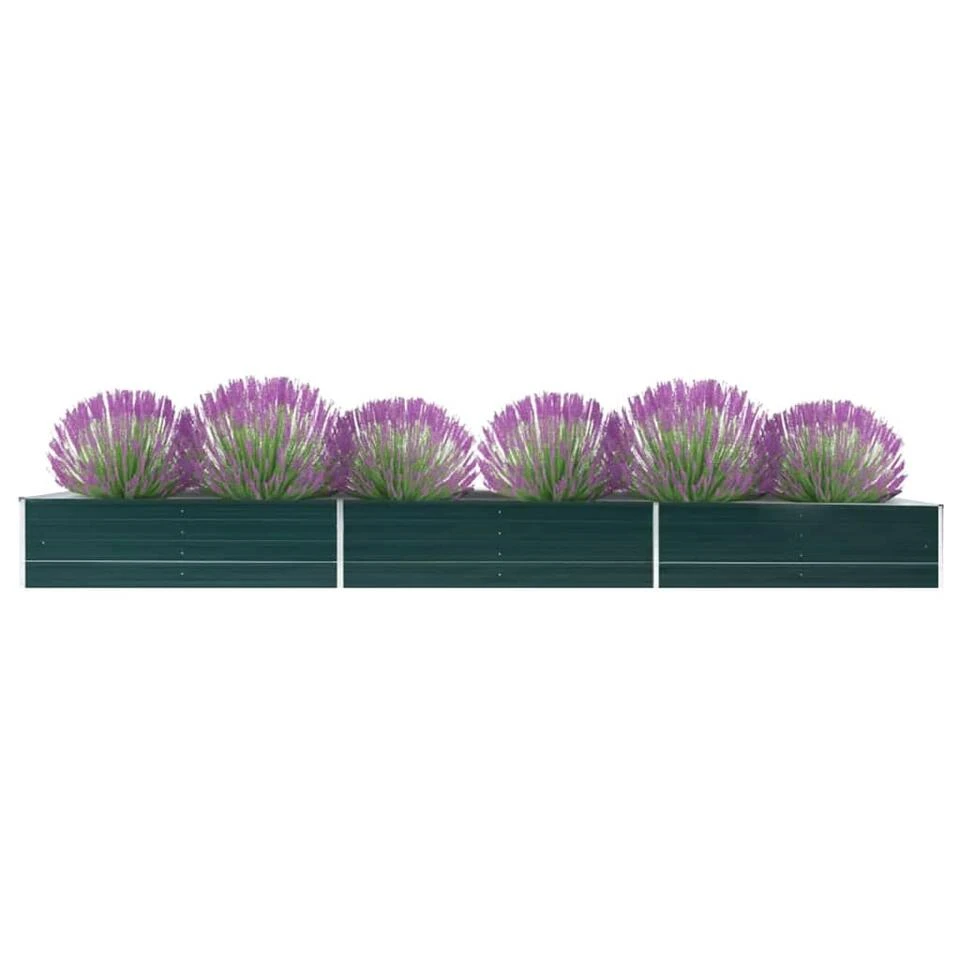 VidaXL Plantenbak Verhoogd 480x80x45 Cm Gegalvaniseerd Staal Groen 2 VidaXL Plantenbak Verhoogd 480x80x45 Cm Gegalvaniseerd Staal Groen - Afbeelding 2