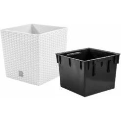 Prosperplast Plantenbak Rato - Wit - Rotan - Kunststof - 32 Cm -Exporteren Tuin & Thuis Decor Winkel ef29cc57643f43fba6f2cab666c04bc9